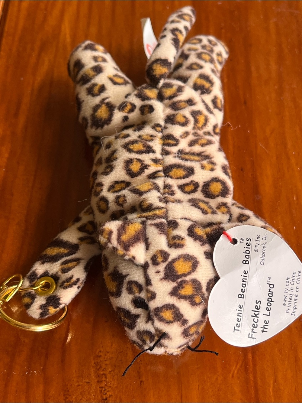 FRECKLES THE LEOPARD Teenie Beanie Baby NWT Key/Purse/Backpack Charm